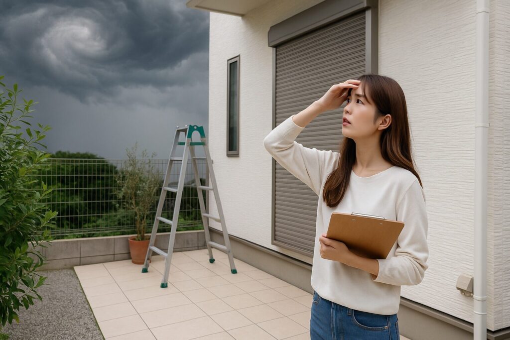 台風前に確認